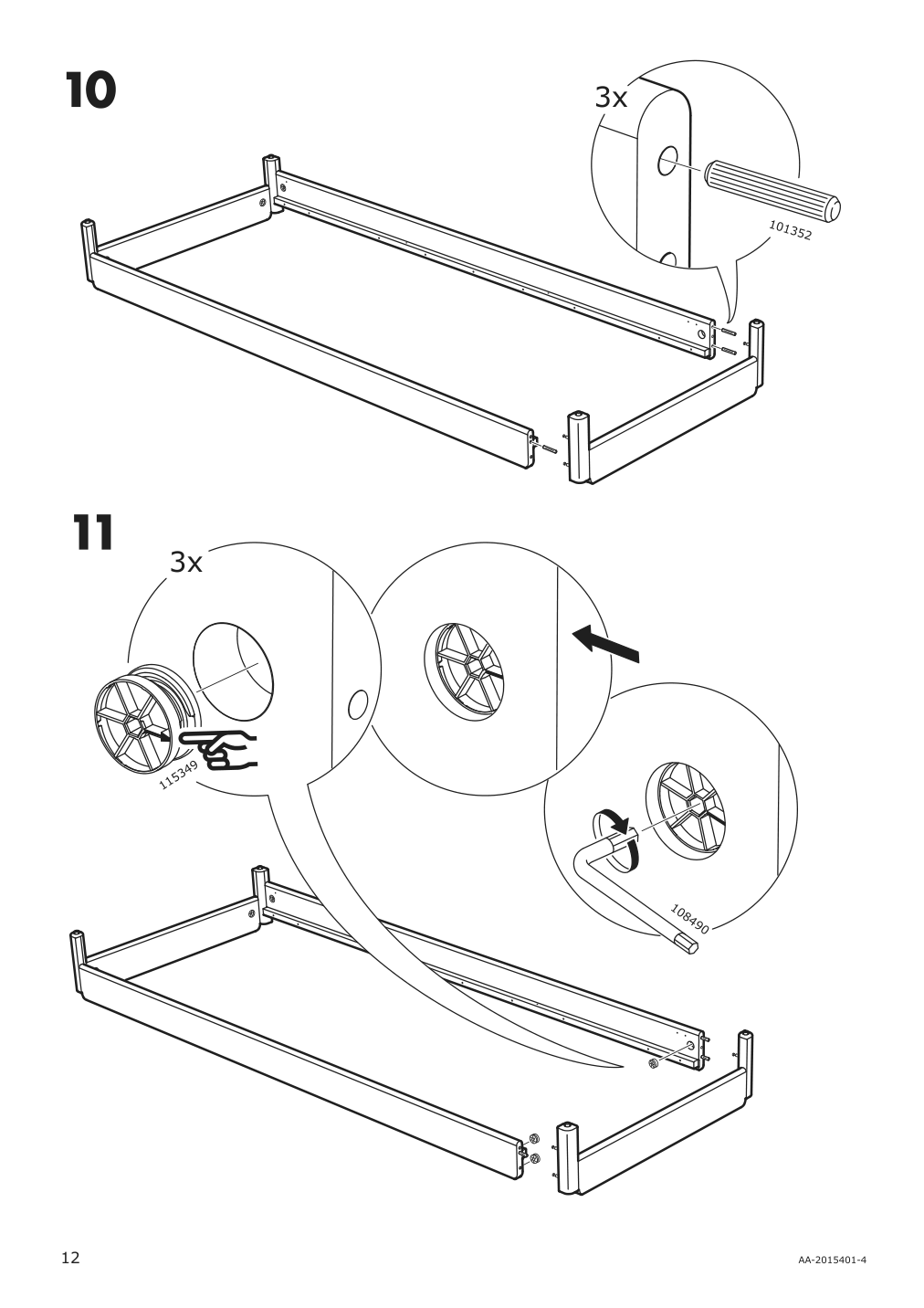 Assembly instructions for IKEA Utaker stackable bed pine | Page 12 - IKEA UTÅKER stackable bed with 2 mattresses 895.215.15