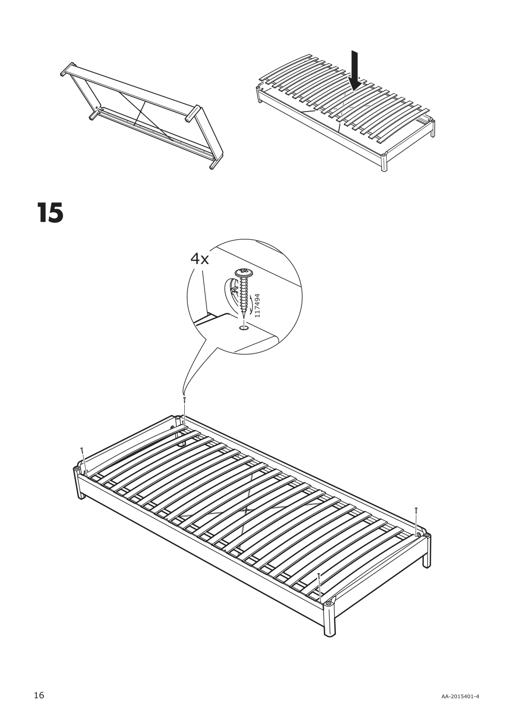 Assembly instructions for IKEA Utaker stackable bed pine | Page 16 - IKEA UTÅKER stackable bed with 2 mattresses 894.238.74