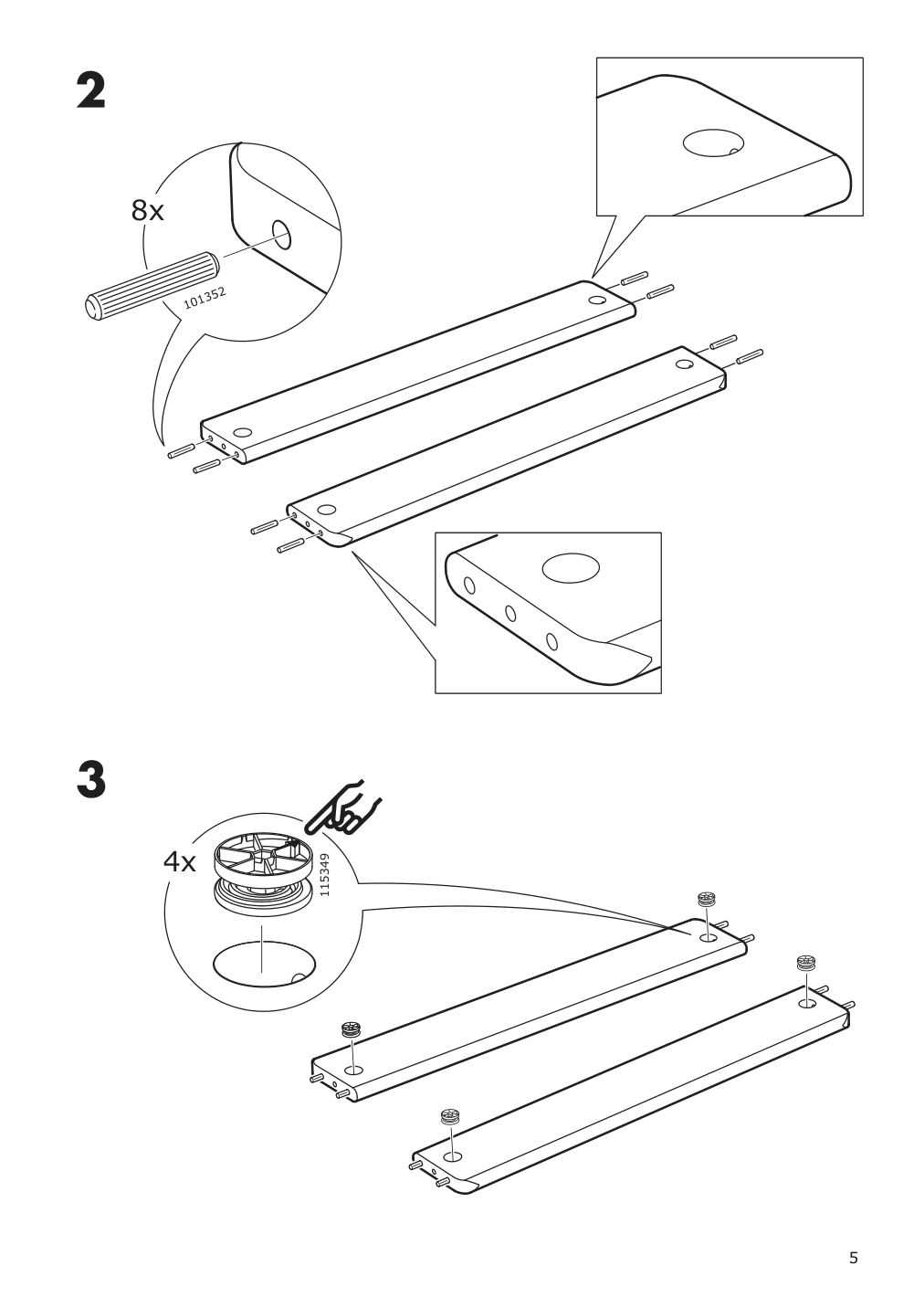 Assembly instructions for IKEA Utaker stackable bed pine | Page 5 - IKEA UTÅKER stackable bed 003.604.84