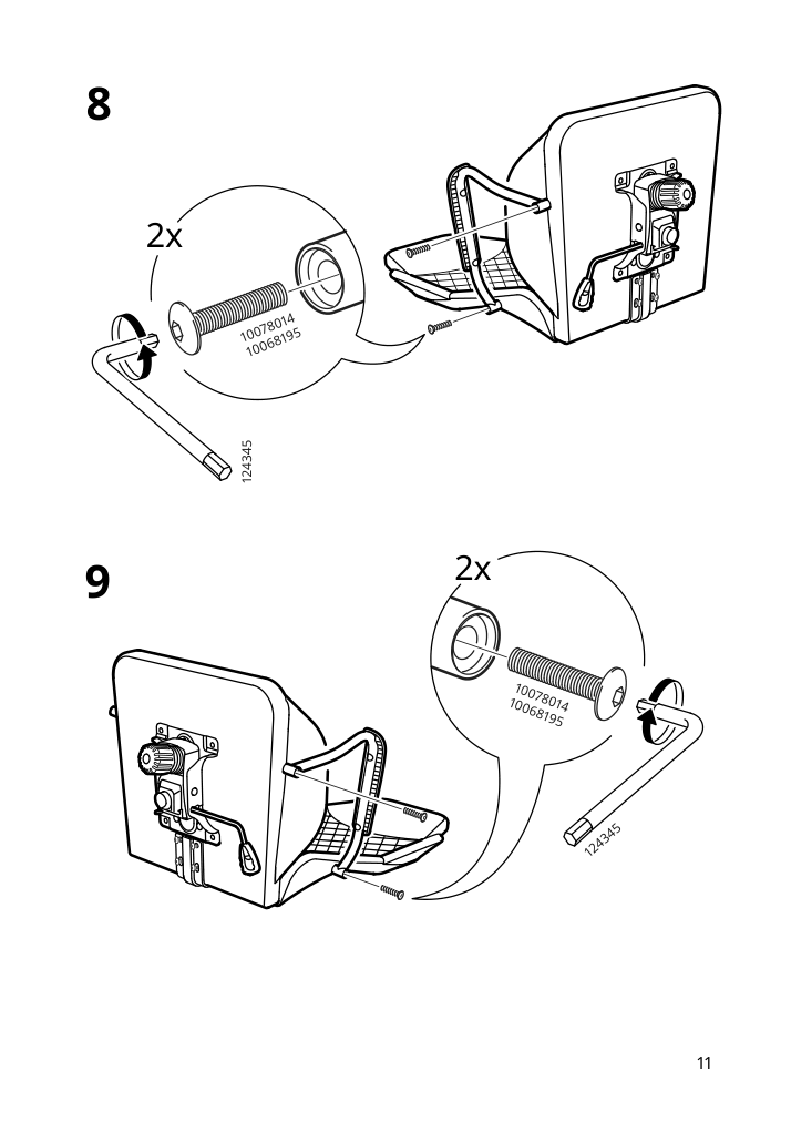 Assembly instructions for IKEA Utespelare gaming chair bomstad black | Page 11 - IKEA HUVUDSPELARE / UTESPELARE gaming desk and chair 394.909.55