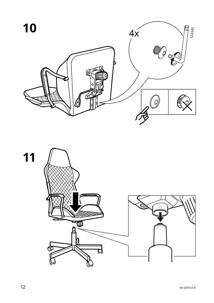 Assembly instructions for IKEA Utespelare gaming chair bomstad gray | Page 12 - IKEA UTESPELARE gaming desk and chair 995.373.80