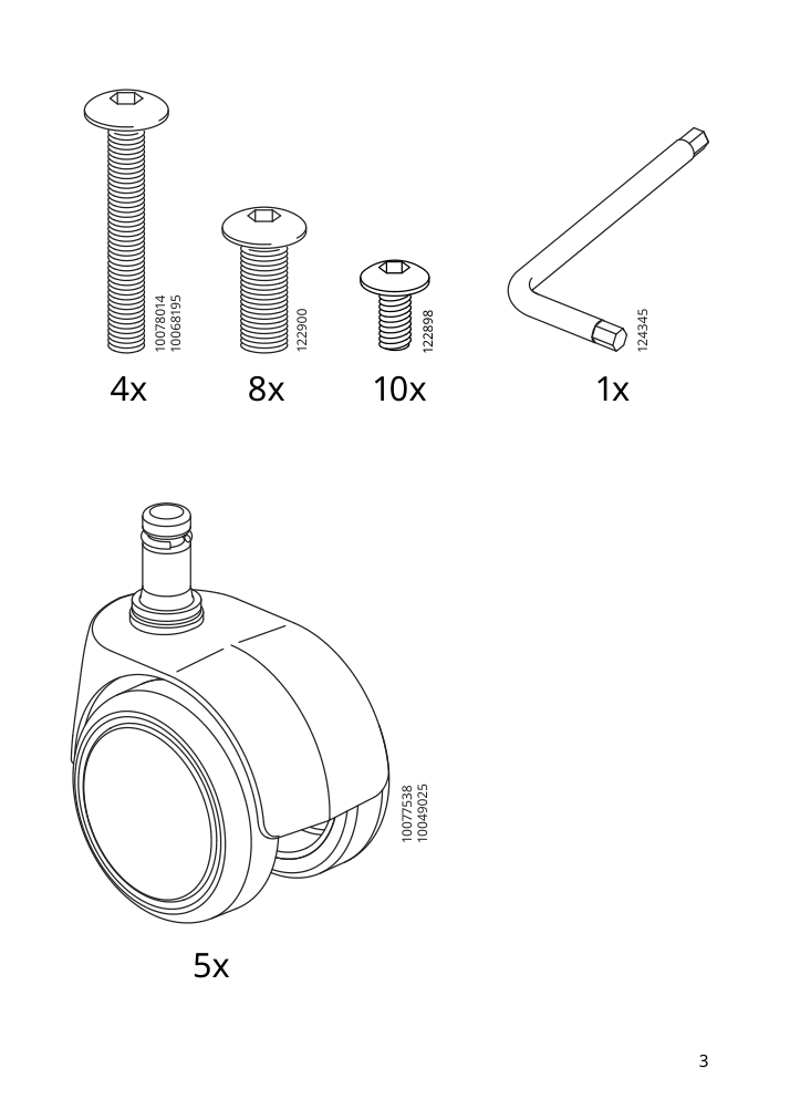 Assembly instructions for IKEA Utespelare gaming chair bomstad black | Page 3 - IKEA HUVUDSPELARE / UTESPELARE gaming desk and chair 394.909.55