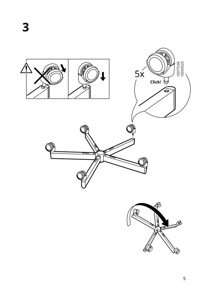 Assembly instructions for IKEA Utespelare gaming chair bomstad black | Page 5 - IKEA HUVUDSPELARE / UTESPELARE gaming desk and chair 394.909.55