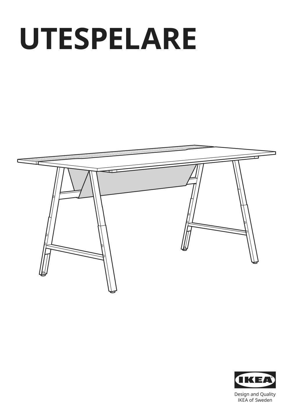 Assembly instructions for IKEA Utespelare gaming desk ash effect gray | Page 1 - IKEA UTESPELARE gaming desk and chair 995.373.80