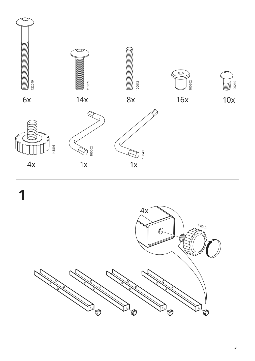 Assembly instructions for IKEA Utespelare gaming desk ash effect gray | Page 3 - IKEA UTESPELARE gaming desk and chair 995.373.80