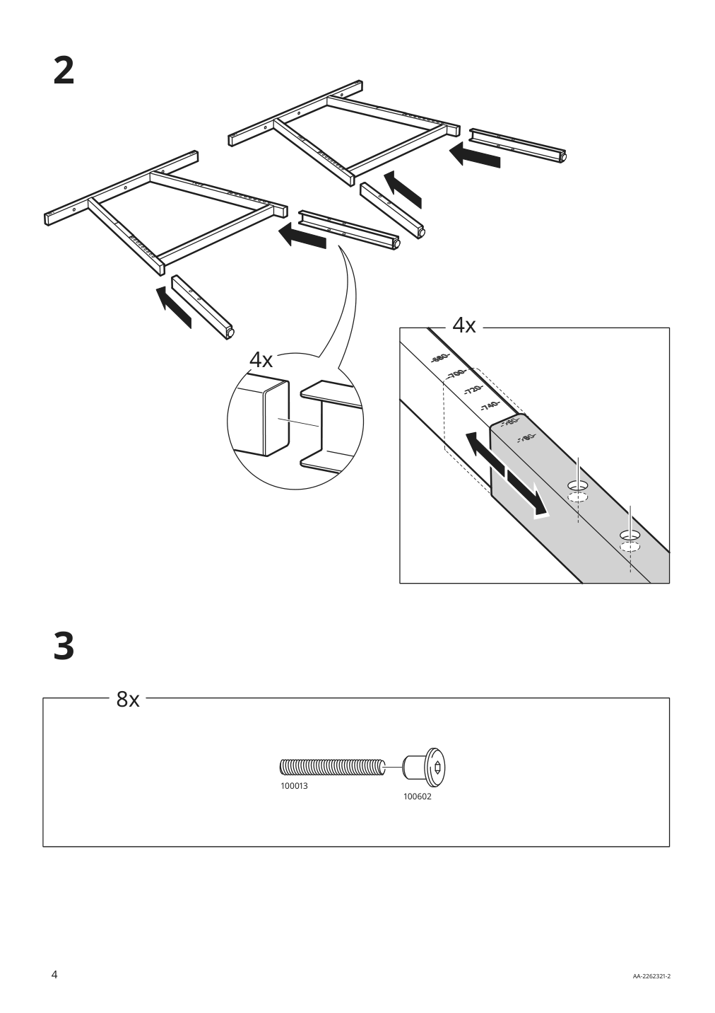 Assembly instructions for IKEA Utespelare gaming desk ash effect gray | Page 4 - IKEA UTESPELARE gaming desk and chair 995.373.80