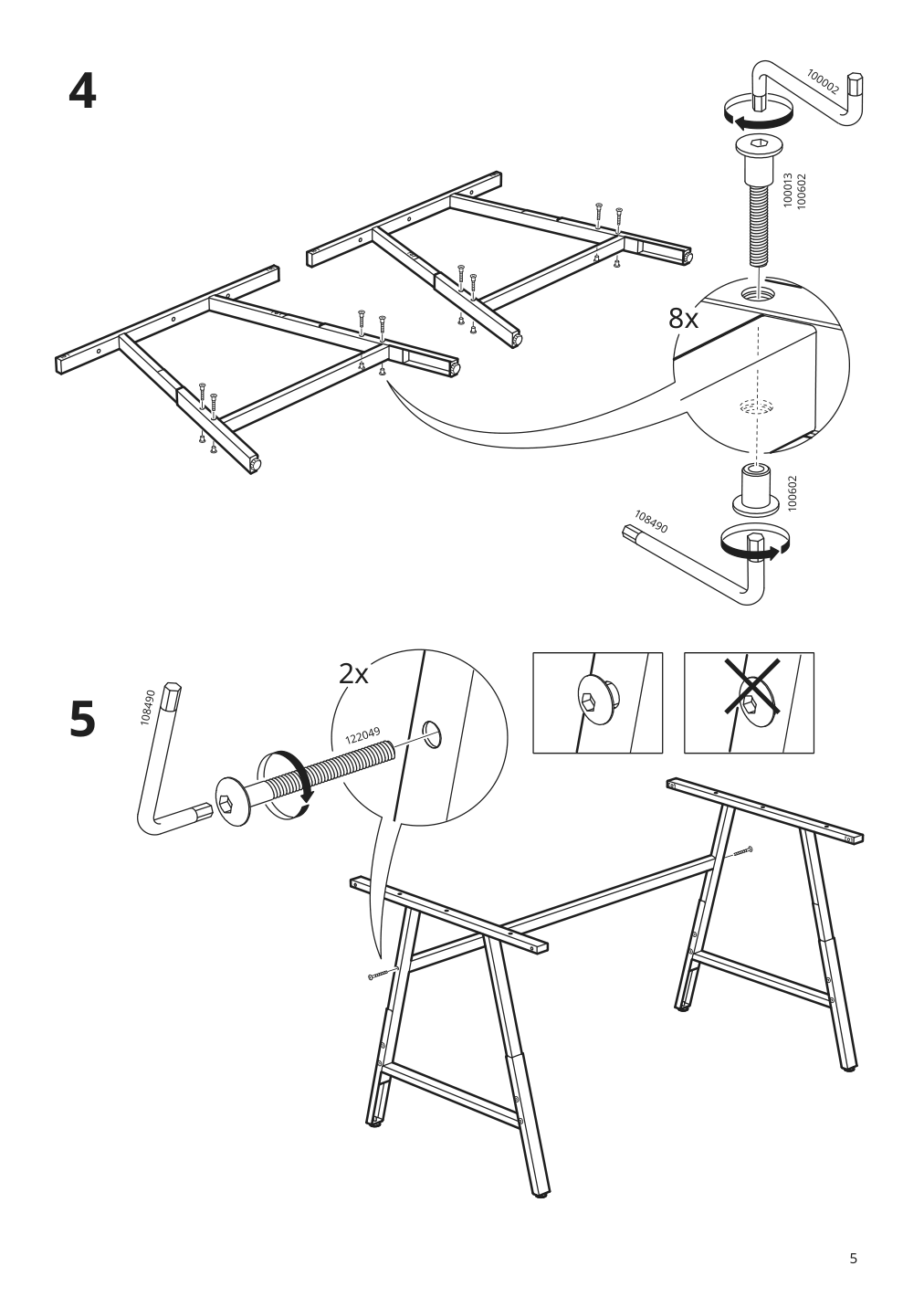 Assembly instructions for IKEA Utespelare gaming desk ash effect gray | Page 5 - IKEA UTESPELARE gaming desk and chair 995.373.80