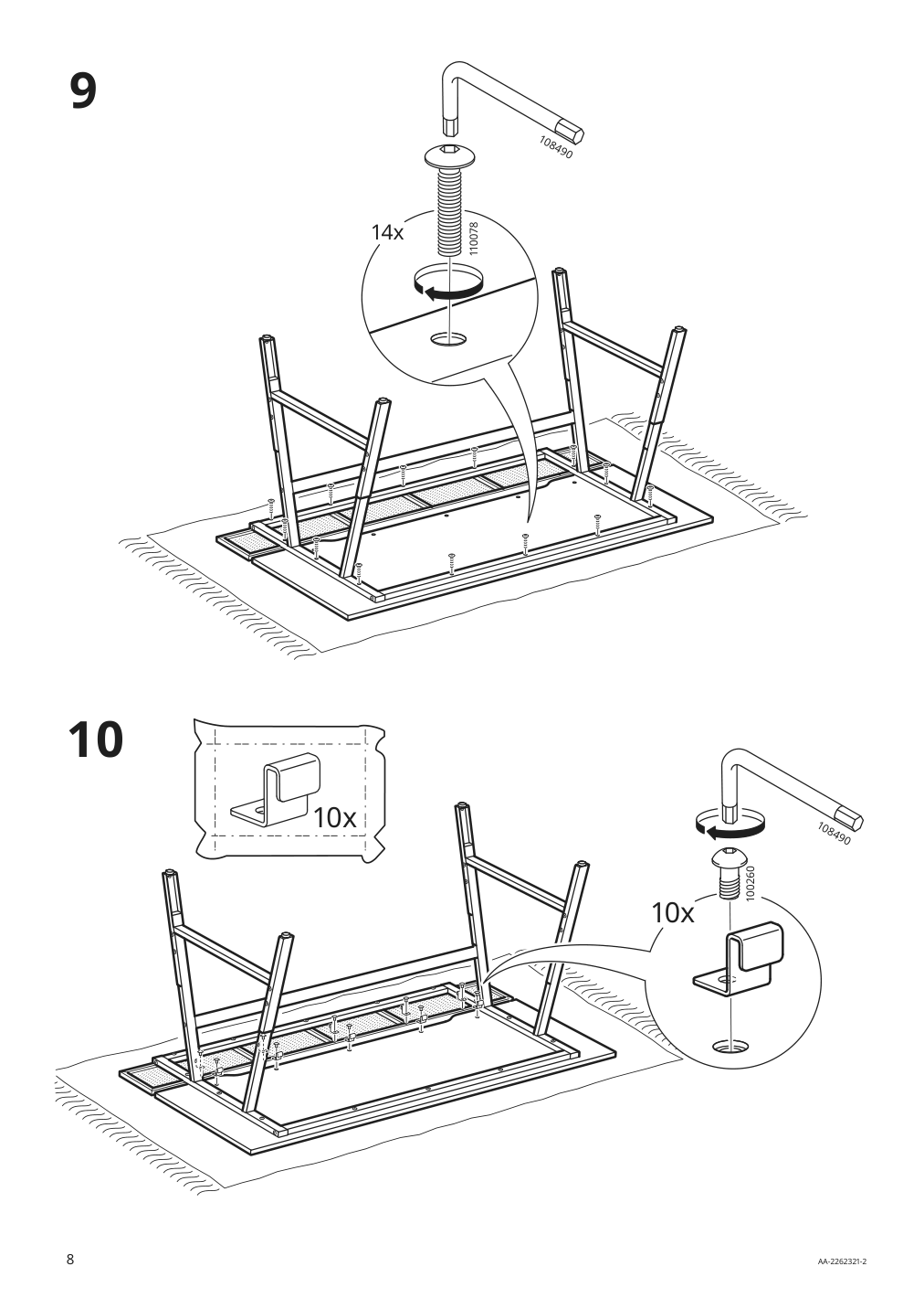 Assembly instructions for IKEA Utespelare gaming desk ash effect gray | Page 8 - IKEA UTESPELARE gaming desk and chair 995.373.80