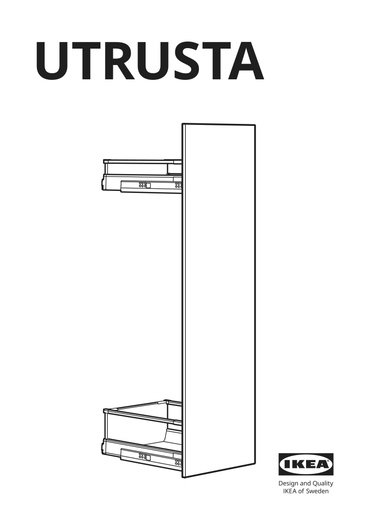 Assembly instructions for IKEA Utrusta assembly kit for pull out function | Page 1 - IKEA SEKTION / MAXIMERA hc w p-o func 1dr/4drw 594.697.74