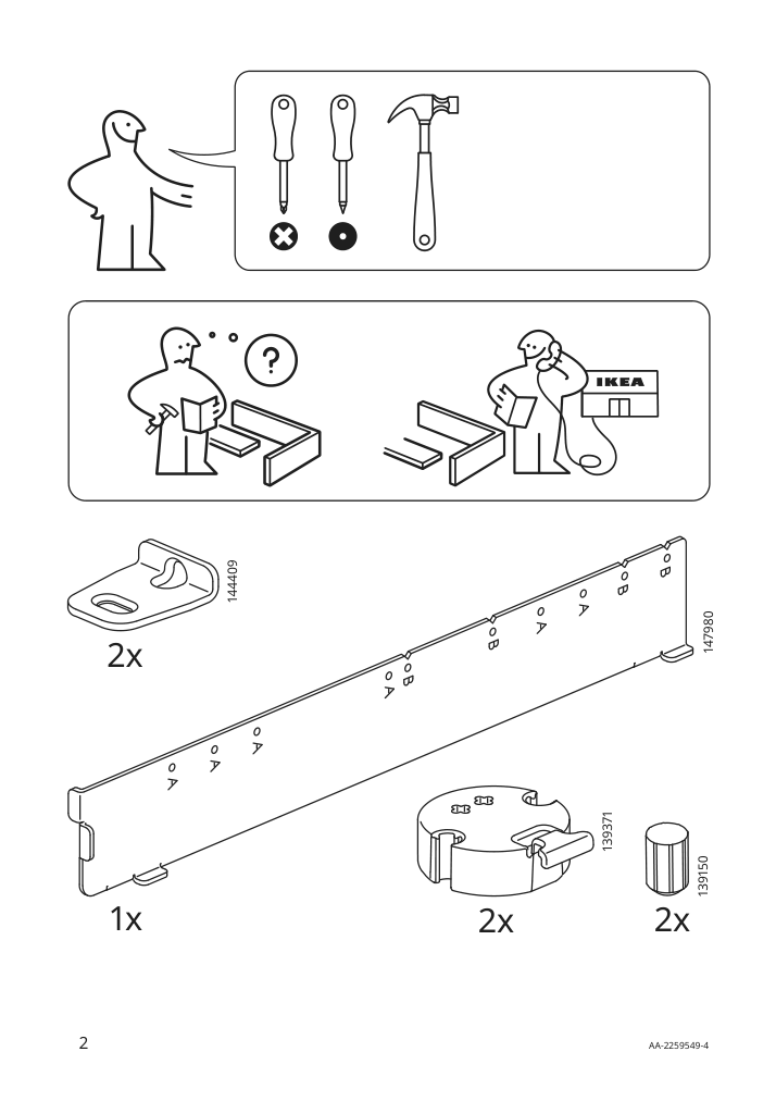 Assembly instructions for IKEA Utrusta assembly kit for pull out function | Page 2 - IKEA SEKTION / MAXIMERA hc w p-o func 1dr/4drw 594.697.74