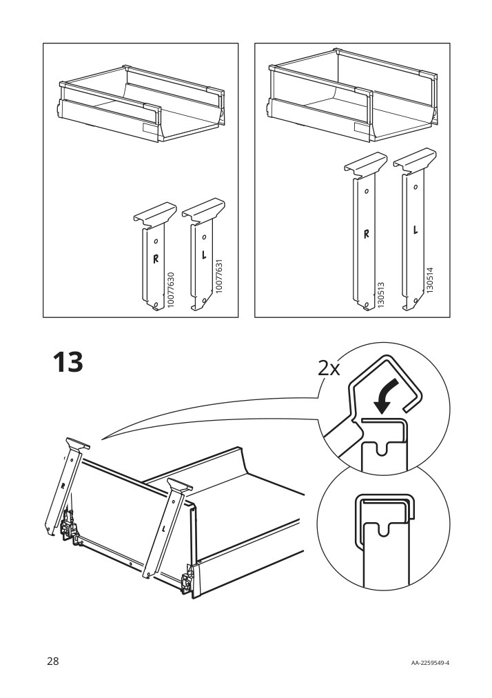 Assembly instructions for IKEA Utrusta assembly kit for pull out function | Page 28 - IKEA SEKTION / MAXIMERA hc w p-o func 4drw/1dr/2shlv 194.690.59