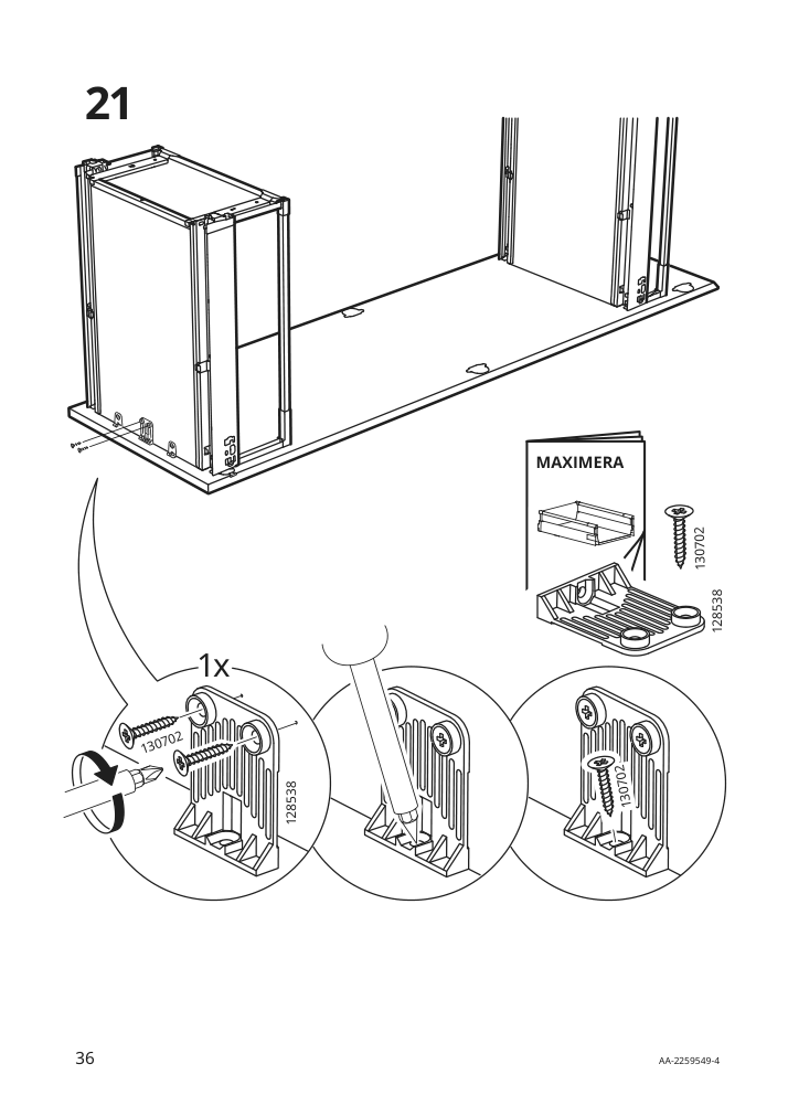 Assembly instructions for IKEA Utrusta assembly kit for pull out function | Page 36 - IKEA SEKTION / MAXIMERA hc w p-o func 1dr/4drw 594.697.74