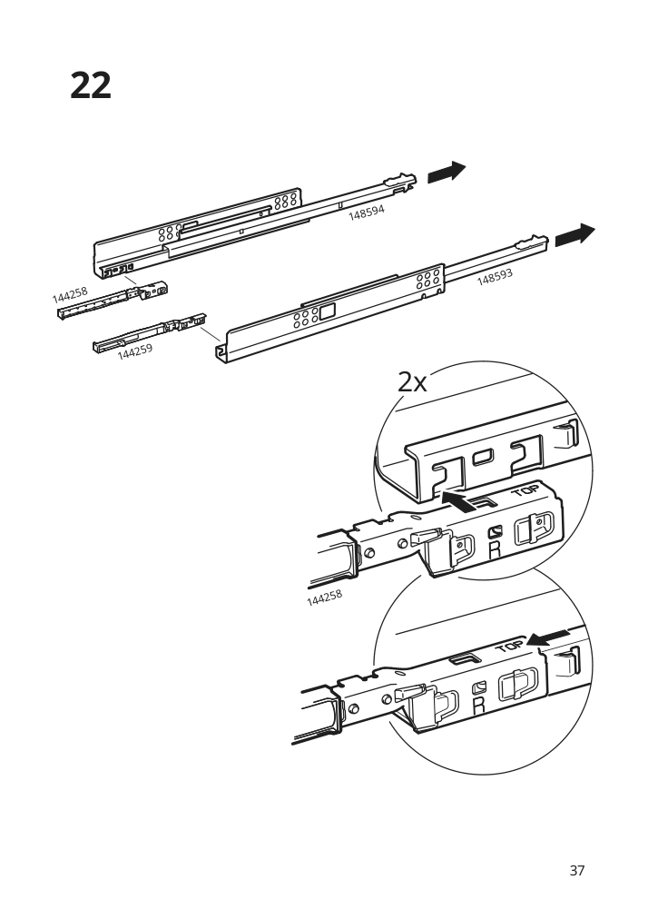 Assembly instructions for IKEA Utrusta assembly kit for pull out function | Page 37 - IKEA SEKTION / MAXIMERA hc w p-o func 4drw/1dr/2shlv 194.681.30