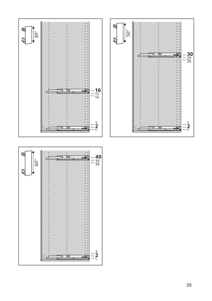 Assembly instructions for IKEA Utrusta assembly kit for pull out function | Page 39 - IKEA SEKTION / MAXIMERA hc w p-o func 1dr/4drw 294.585.69