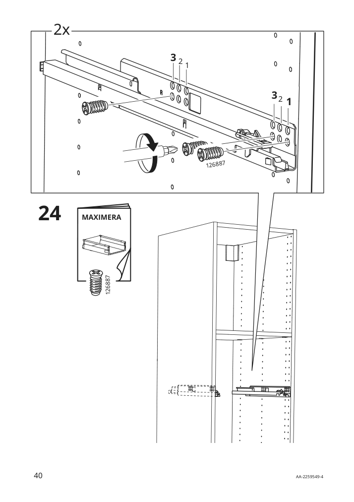 Assembly instructions for IKEA Utrusta assembly kit for pull out function | Page 40 - IKEA SEKTION / MAXIMERA hc w p-o func 1dr/4drw 194.619.92