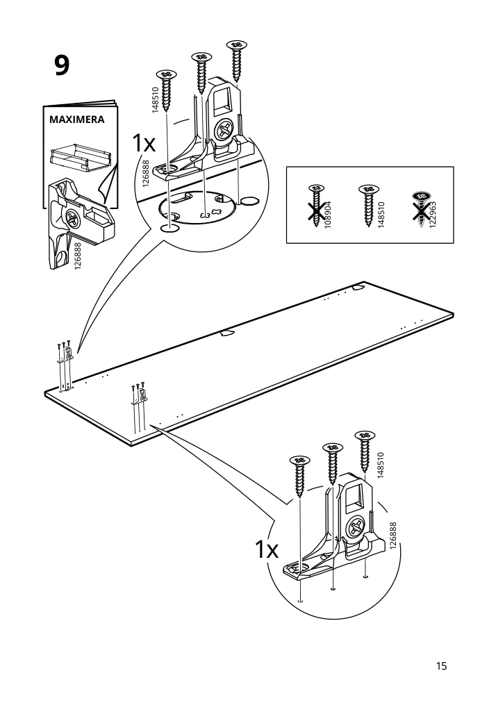 Assembly instructions for IKEA Utrusta assembly kit for pull out function | Page 15 - IKEA SEKTION / MAXIMERA hc w p-o func 4drw/1dr/2shlv 394.606.04