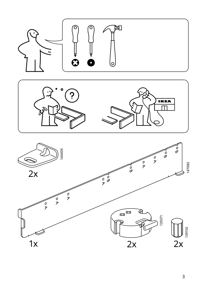 Assembly instructions for IKEA Utrusta assembly kit for pull out function | Page 3 - IKEA SEKTION / MAXIMERA hc w p-o func 1dr/4drw 294.653.05