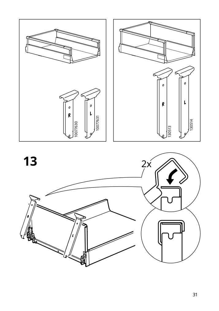 Assembly instructions for IKEA Utrusta assembly kit for pull out function | Page 31 - IKEA SEKTION / MAXIMERA hc w p-o func 1dr/4drw 294.653.05