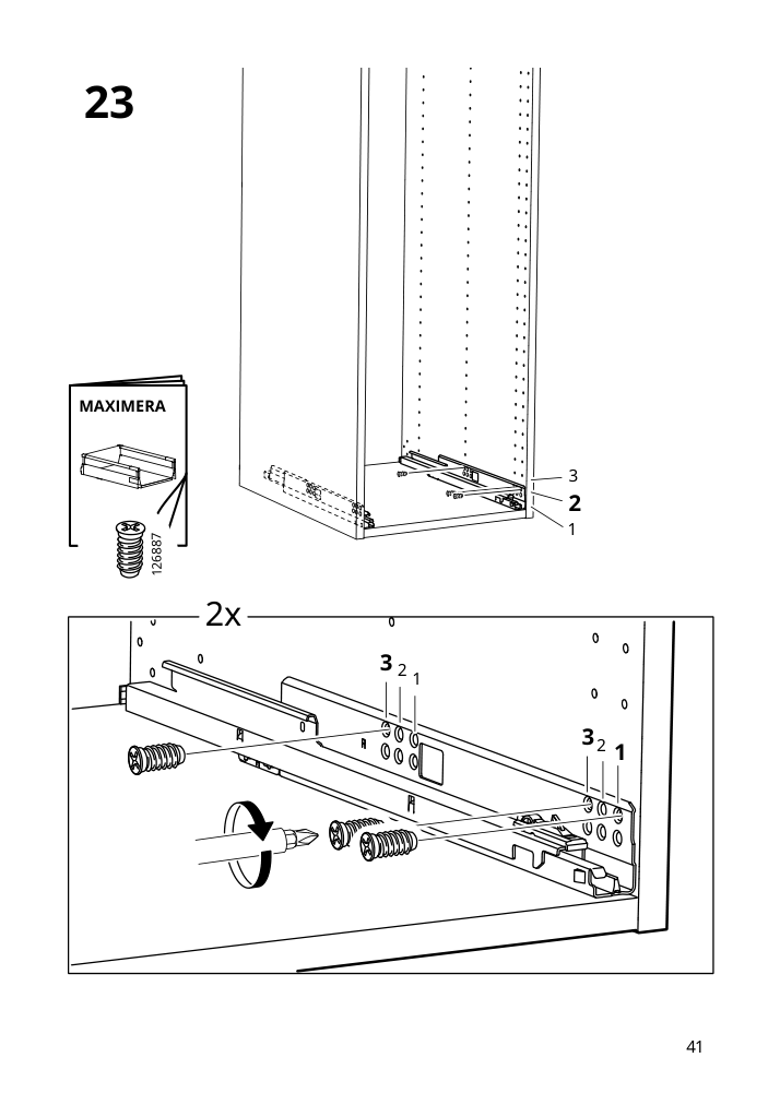 Assembly instructions for IKEA Utrusta assembly kit for pull out function | Page 41 - IKEA SEKTION / MAXIMERA hc w p-o func 4drw/1dr/2shlv 694.541.40