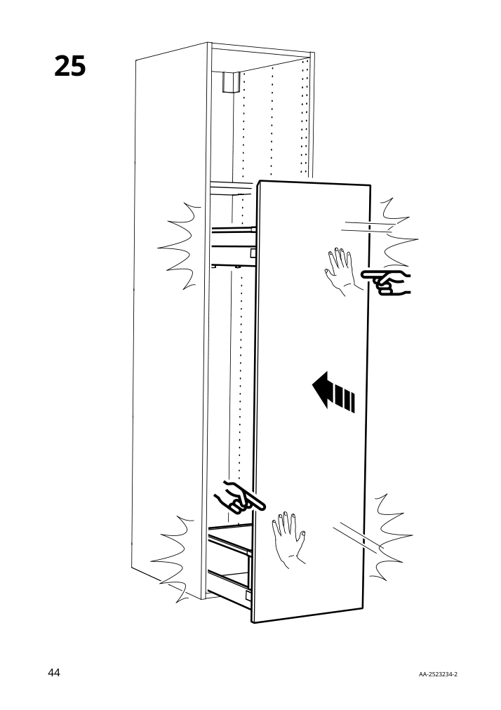 Assembly instructions for IKEA Utrusta assembly kit for pull out function | Page 44 - IKEA SEKTION / MAXIMERA hc w p-o func 4drw/1dr/2shlv 194.681.30