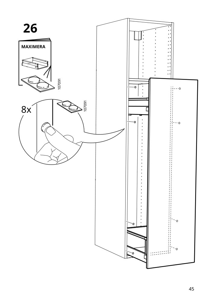 Assembly instructions for IKEA Utrusta assembly kit for pull out function | Page 45 - IKEA SEKTION / MAXIMERA hc w p-o func 4drw/1dr/2shlv 394.606.04