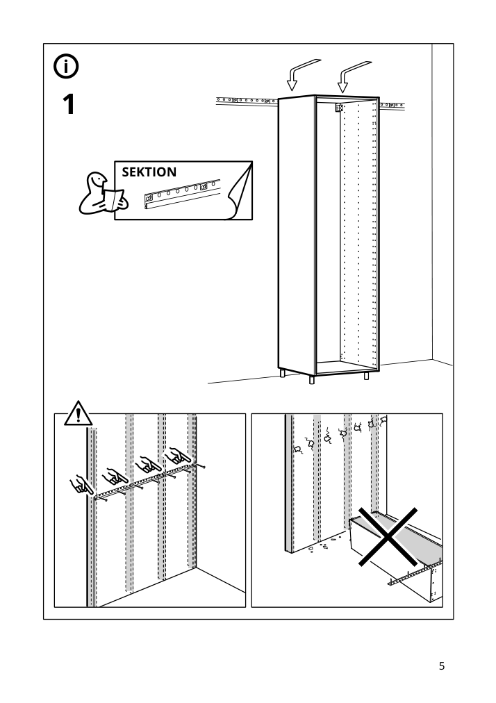 Assembly instructions for IKEA Utrusta assembly kit for pull out function | Page 5 - IKEA SEKTION / MAXIMERA hc w p-o func 4drw/1dr/2shlv 194.681.30