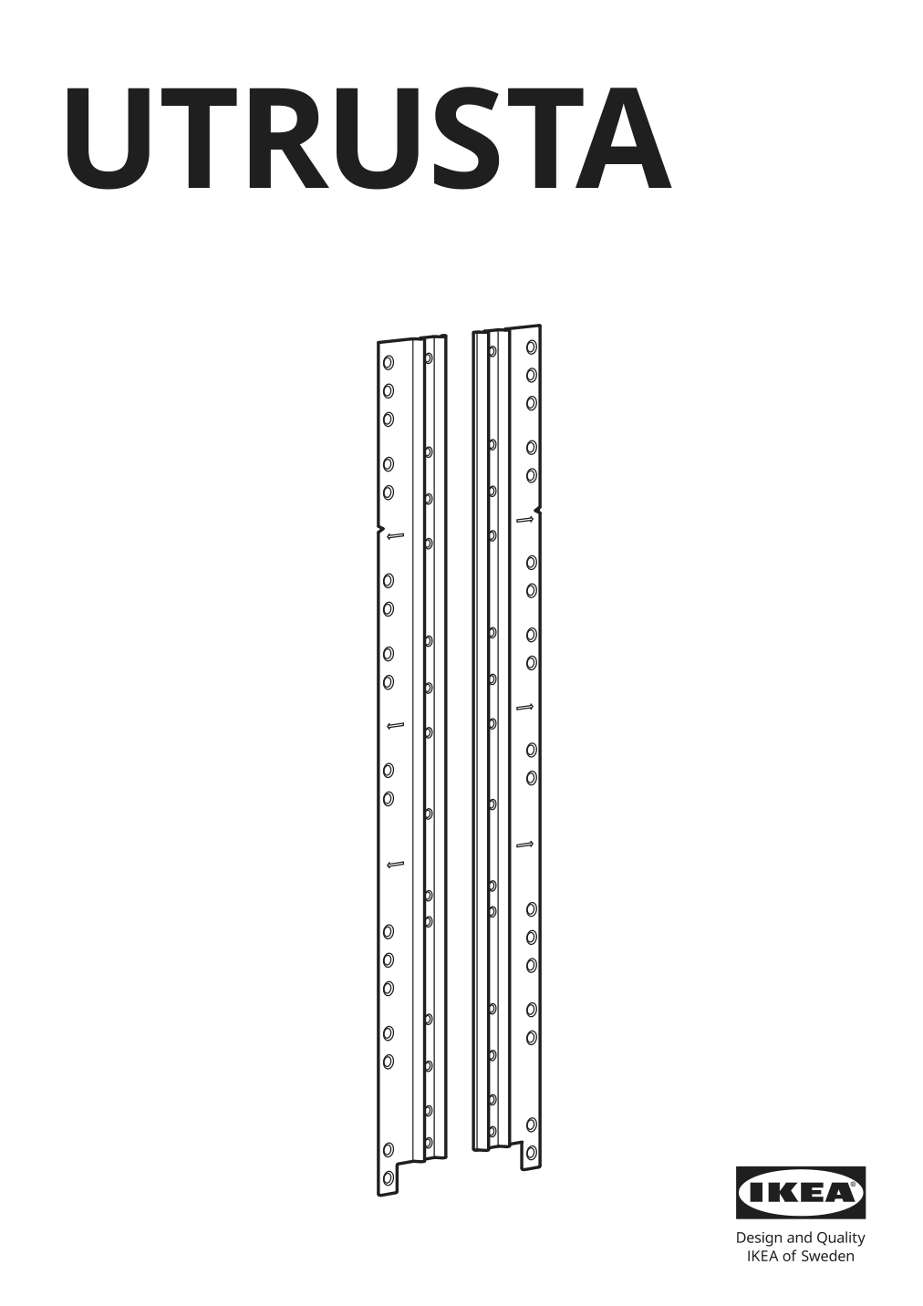 Assembly instructions for IKEA Utrusta connecting rail for fronts | Page 1 - IKEA SEKTION base cabinet for recycling 293.185.50