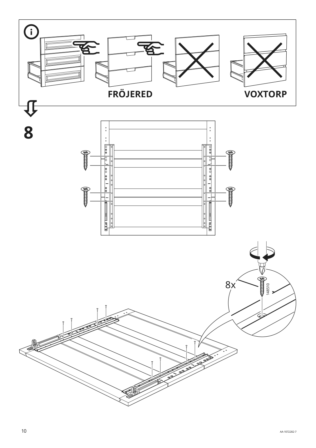 Assembly instructions for IKEA Utrusta connecting rail for fronts | Page 10 - IKEA SEKTION base cabinet for recycling 193.185.55