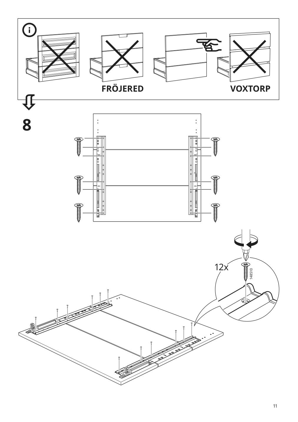 Assembly instructions for IKEA Utrusta connecting rail for fronts | Page 11 - IKEA SEKTION / MAXIMERA base cb f HAVSEN snk/recyc/2 fr 793.842.98