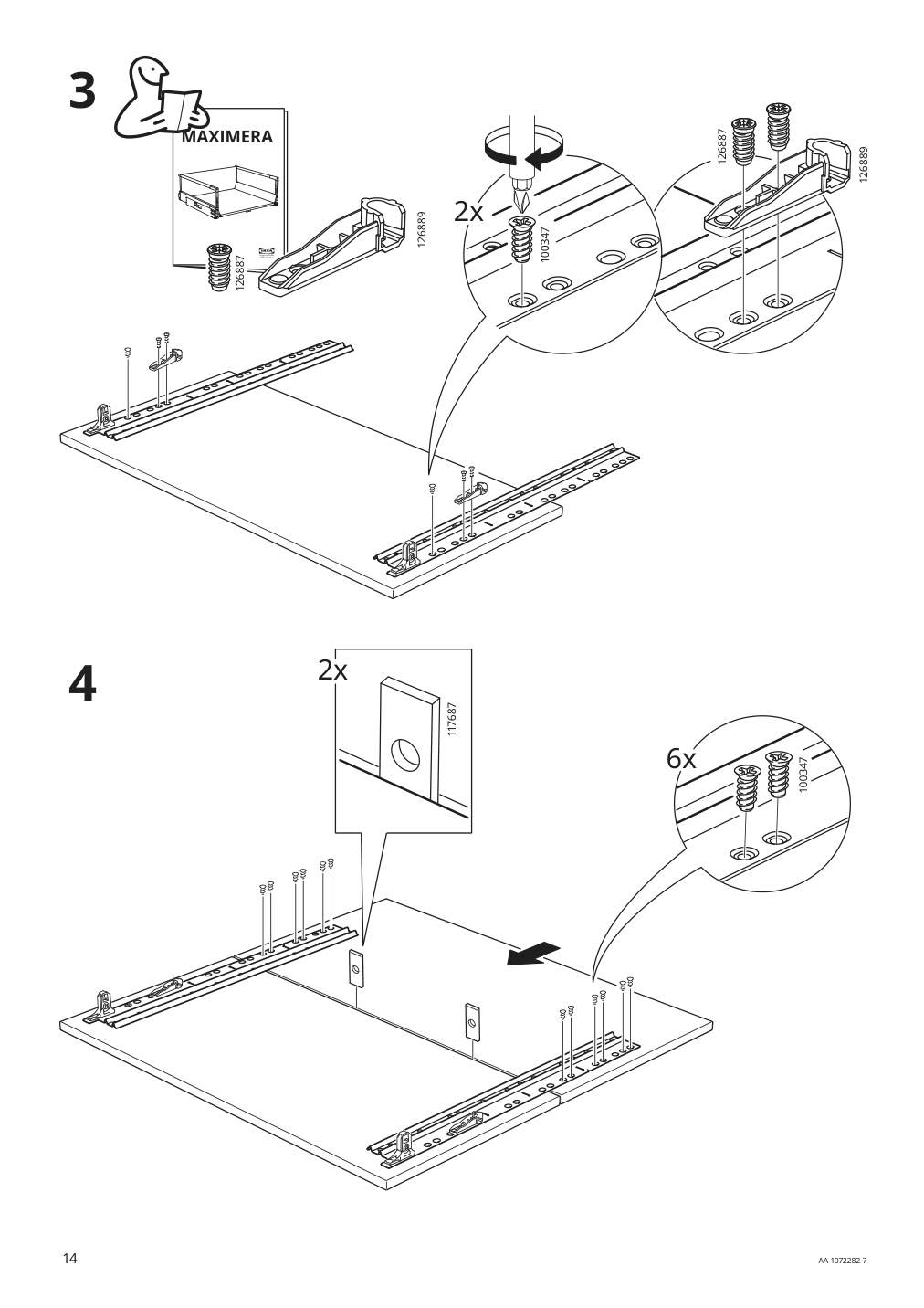 Assembly instructions for IKEA Utrusta connecting rail for fronts | Page 14 - IKEA SEKTION base cabinet f/sink & waste sorting 393.185.78