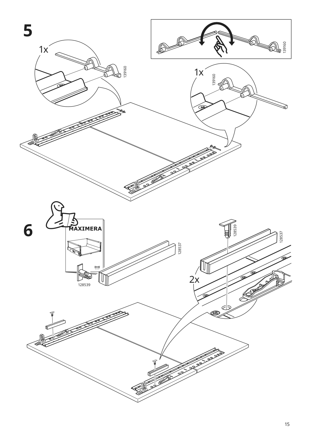 Assembly instructions for IKEA Utrusta connecting rail for fronts | Page 15 - IKEA SEKTION base cabinet f/sink & waste sorting 893.185.71