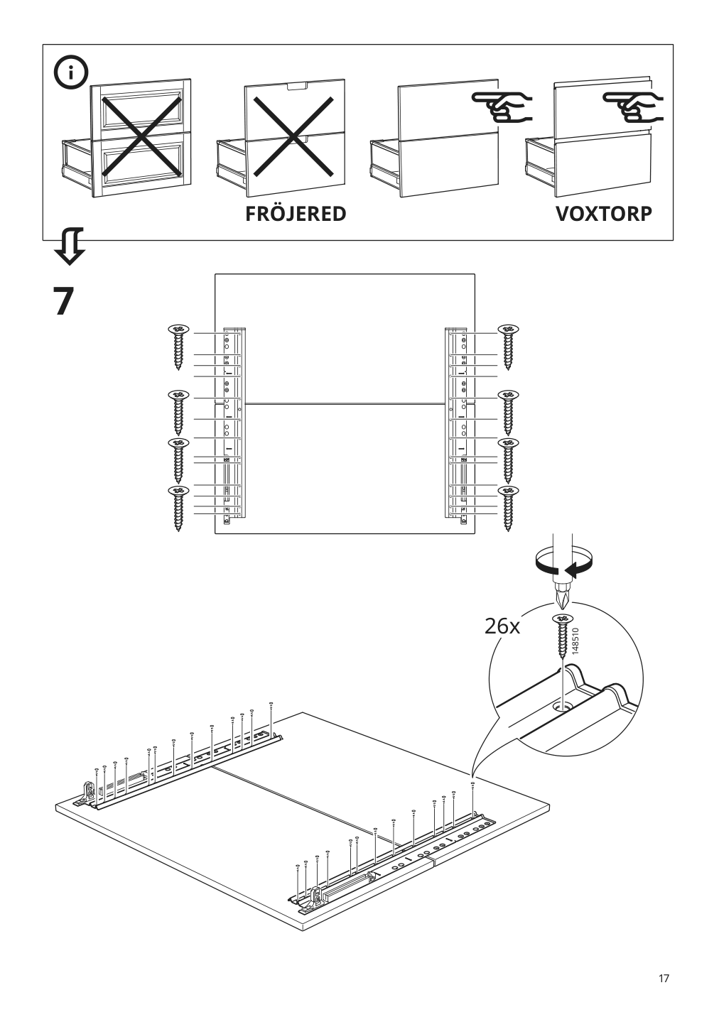 Assembly instructions for IKEA Utrusta connecting rail for fronts | Page 17 - IKEA SEKTION / MAXIMERA base cabinet f/sink & waste sorting 393.220.71