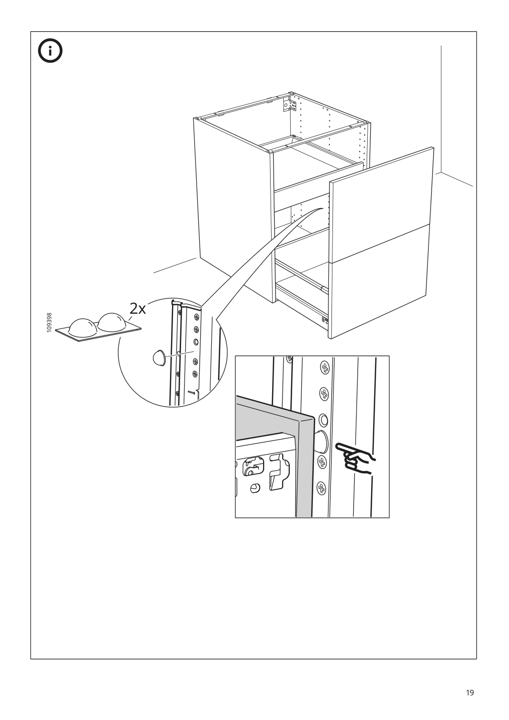 Assembly instructions for IKEA Utrusta connecting rail for fronts | Page 19 - IKEA SEKTION base cabinet f/sink & waste sorting 393.185.78