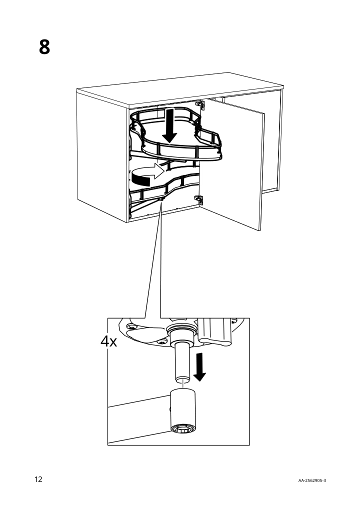 Assembly instructions for IKEA Utrusta corner base cab pull out fitting gray | Page 12 - IKEA SEKTION corner base cab w pull-out fitting 795.825.52