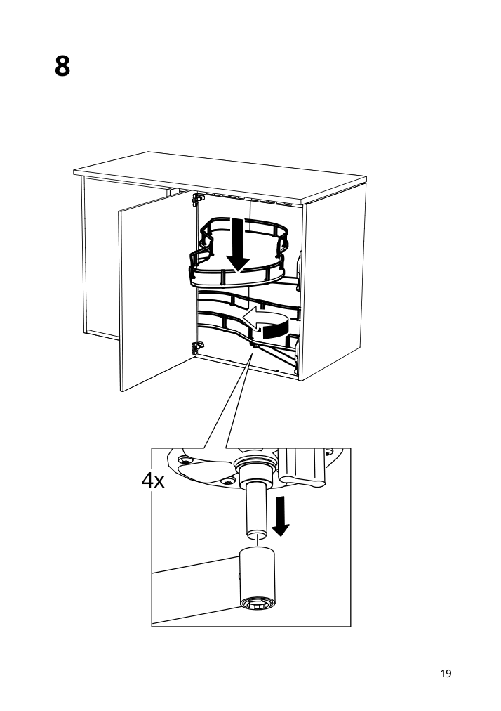 Assembly instructions for IKEA Utrusta corner base cab pull out fitting gray | Page 19 - IKEA SEKTION corner base cab w pull-out fitting 795.825.52