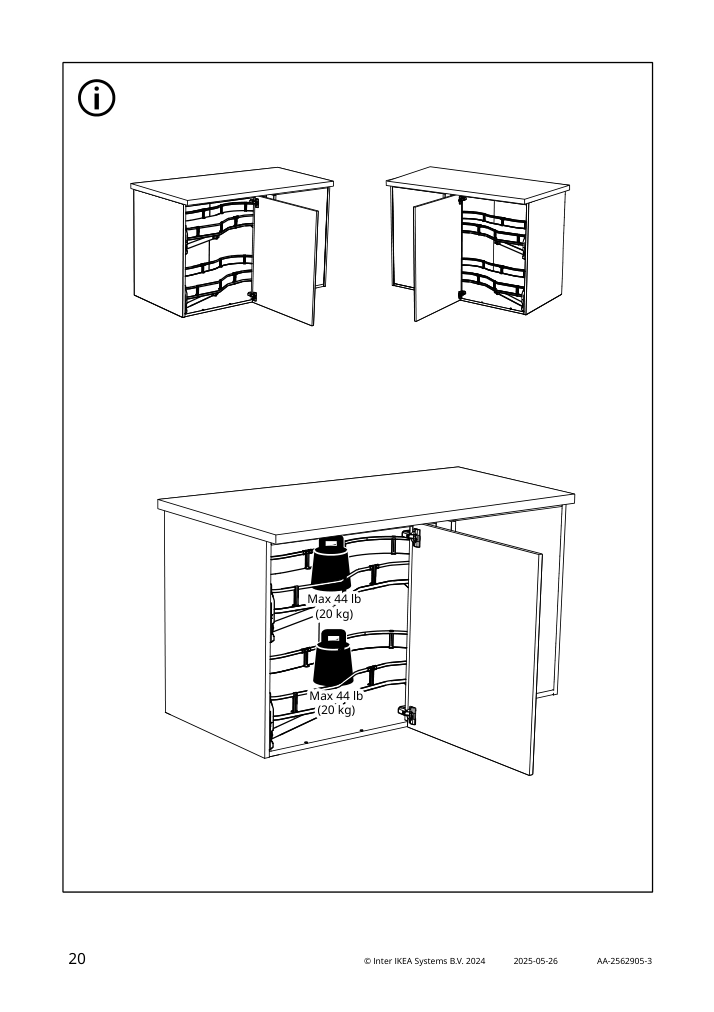 Assembly instructions for IKEA Utrusta corner base cab pull out fitting gray | Page 20 - IKEA SEKTION corner base cab w pull-out fitting 795.825.52