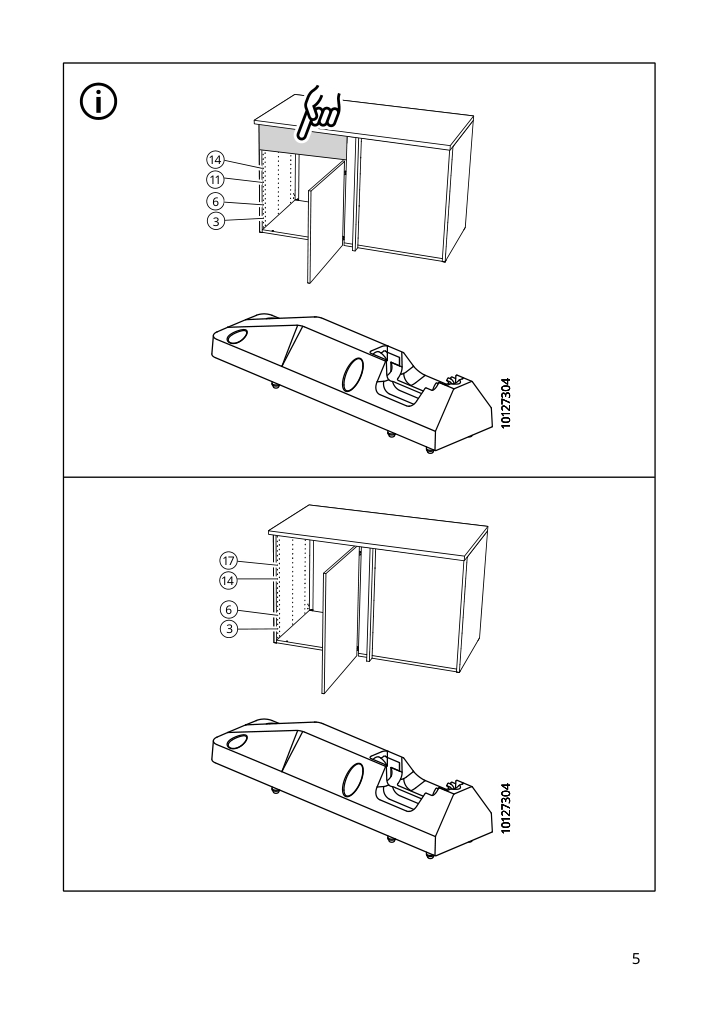 Assembly instructions for IKEA Utrusta corner base cab pull out fitting gray | Page 5 - IKEA SEKTION corner base cab w pull-out fitting 795.825.52