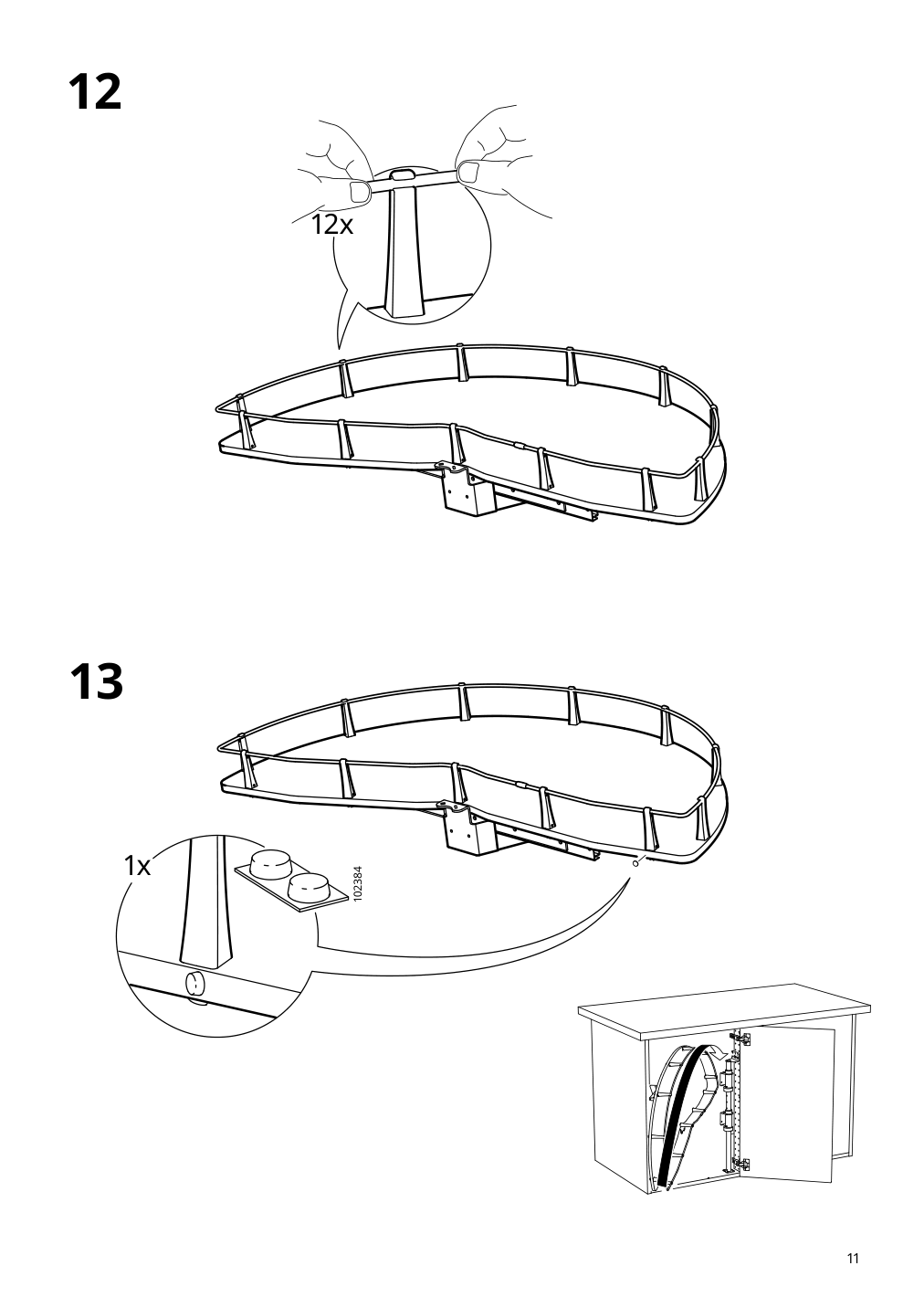 Assembly instructions for IKEA Utrusta corner base cab pull out fitting | Page 11 - IKEA SEKTION corner base cab w pull-out fitting 494.561.21