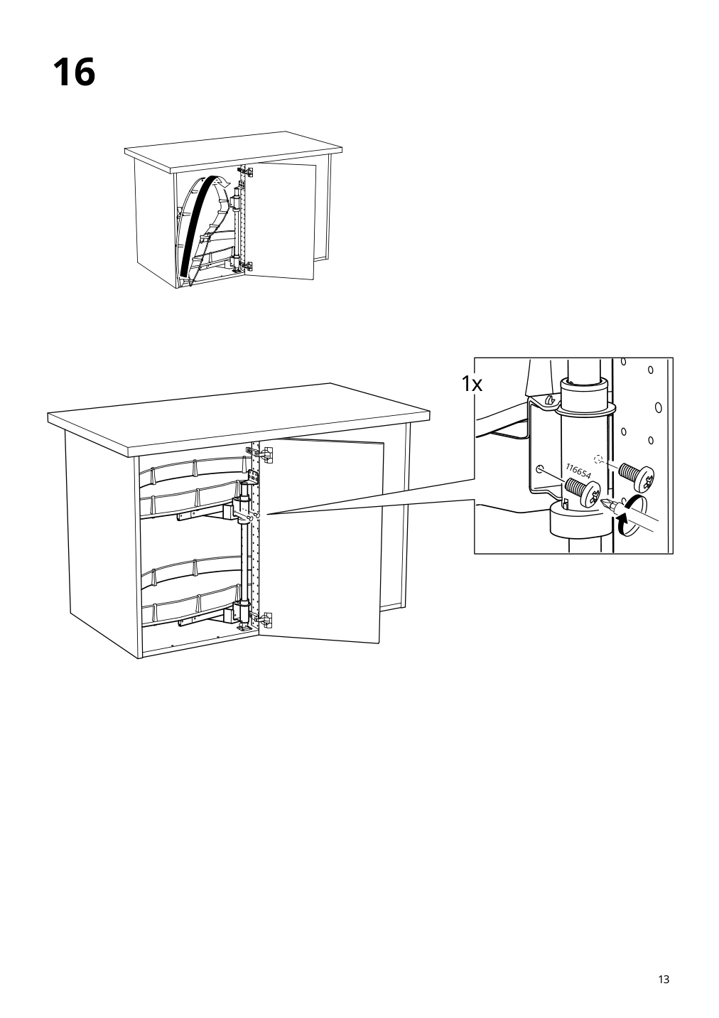 Assembly instructions for IKEA Utrusta corner base cab pull out fitting | Page 13 - IKEA SEKTION corner base cab w pull-out fitting 594.644.89