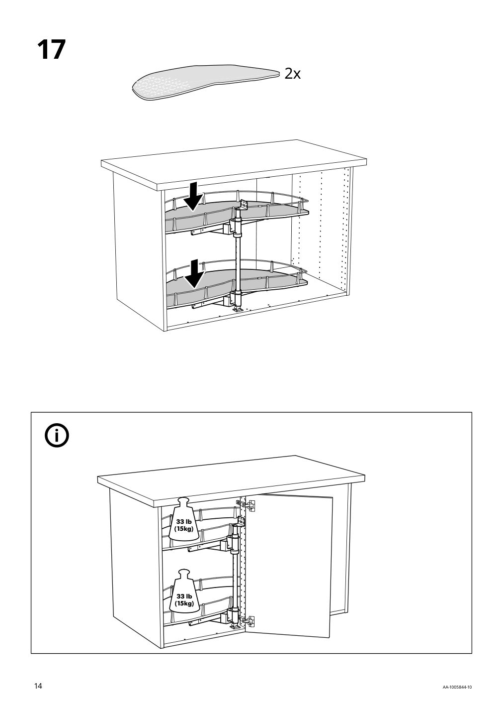 Assembly instructions for IKEA Utrusta corner base cab pull out fitting | Page 14 - IKEA SEKTION corner base cab w pull-out fitting 494.561.21