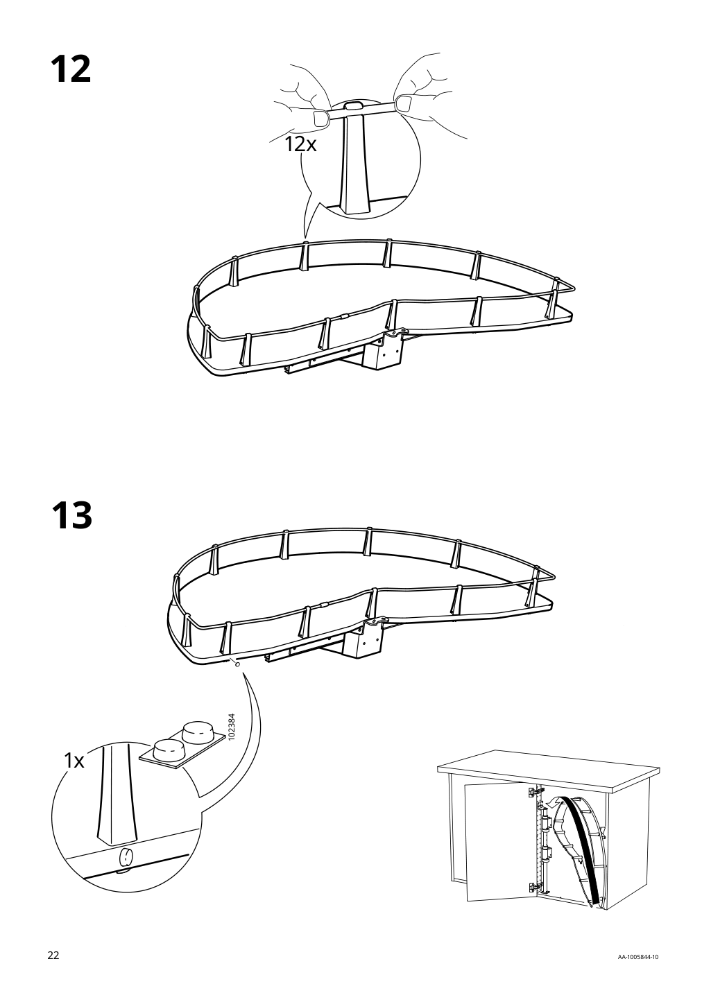 Assembly instructions for IKEA Utrusta corner base cab pull out fitting | Page 22 - IKEA SEKTION corner base cab w pull-out fitting 594.644.89