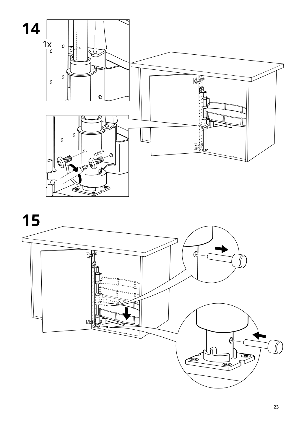 Assembly instructions for IKEA Utrusta corner base cab pull out fitting | Page 23 - IKEA SEKTION corner base cab w pull-out fitting 494.561.21