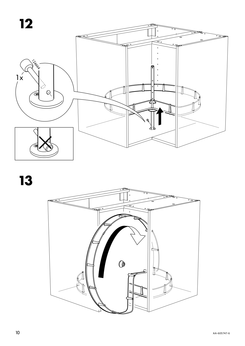 Assembly instructions for IKEA Utrusta corner base cabinet carousel | Page 10 - IKEA SEKTION corner base cabinet with carousel 793.839.58