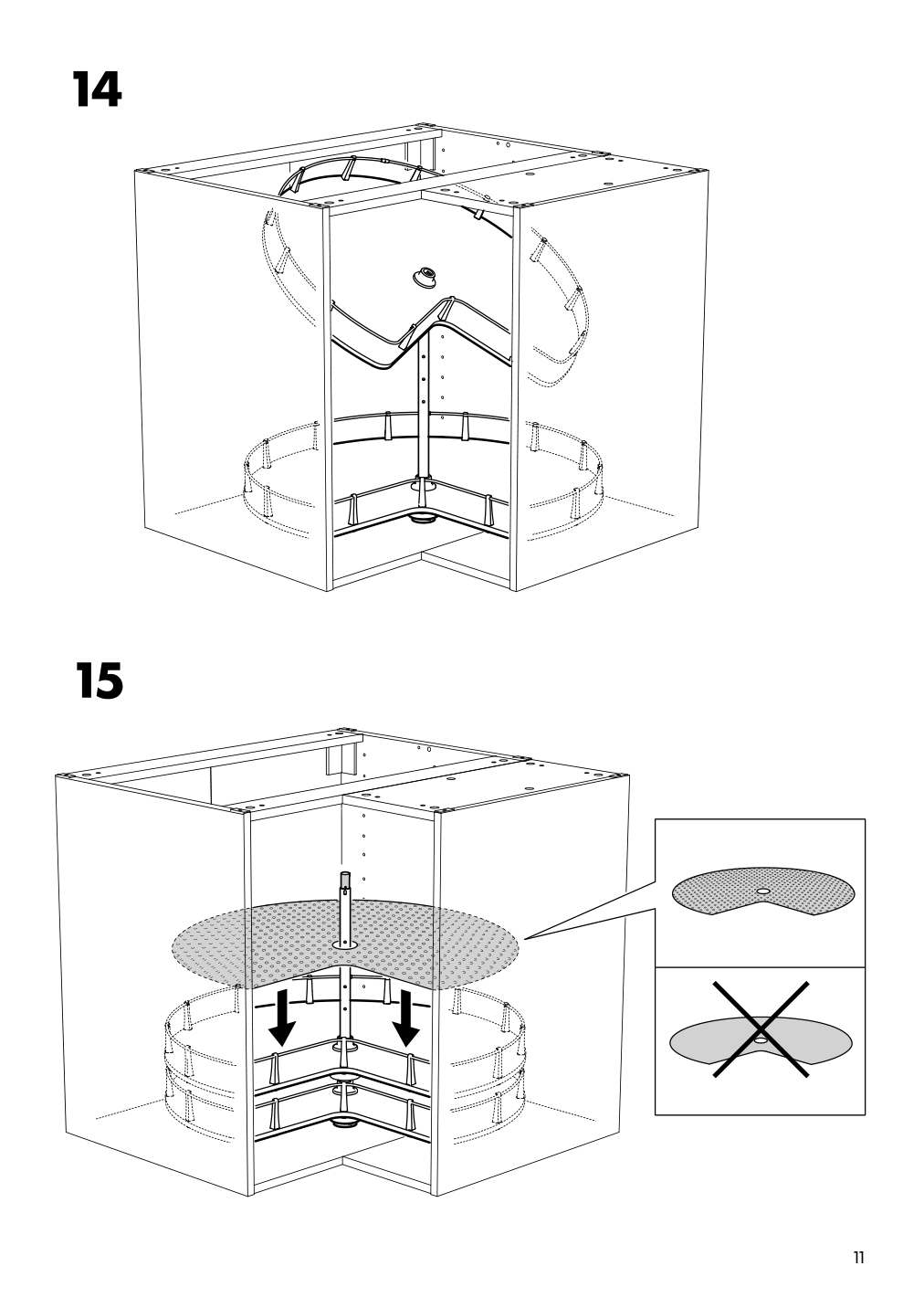 Assembly instructions for IKEA Utrusta corner base cabinet carousel | Page 11 - IKEA SEKTION corner base cabinet with carousel 493.222.97