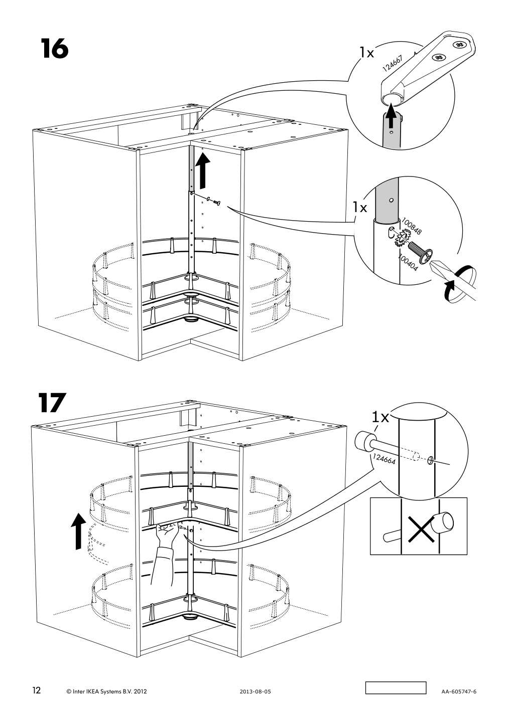 Assembly instructions for IKEA Utrusta corner base cabinet carousel | Page 12 - IKEA SEKTION corner base cabinet with carousel 193.774.46