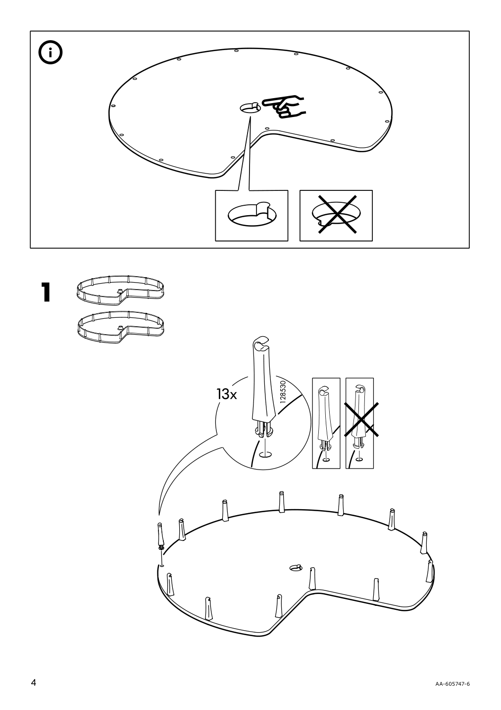 Assembly instructions for IKEA Utrusta corner base cabinet carousel | Page 4 - IKEA SEKTION corner base cabinet with carousel 293.394.06