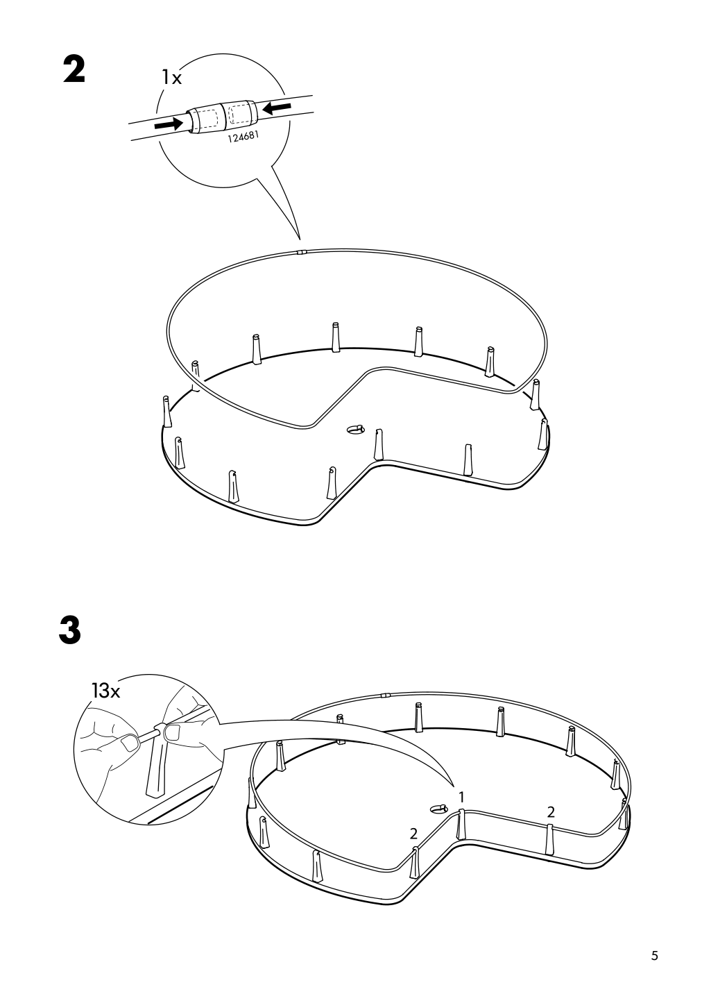 Assembly instructions for IKEA Utrusta corner base cabinet carousel | Page 5 - IKEA SEKTION corner base cabinet with carousel 493.222.97