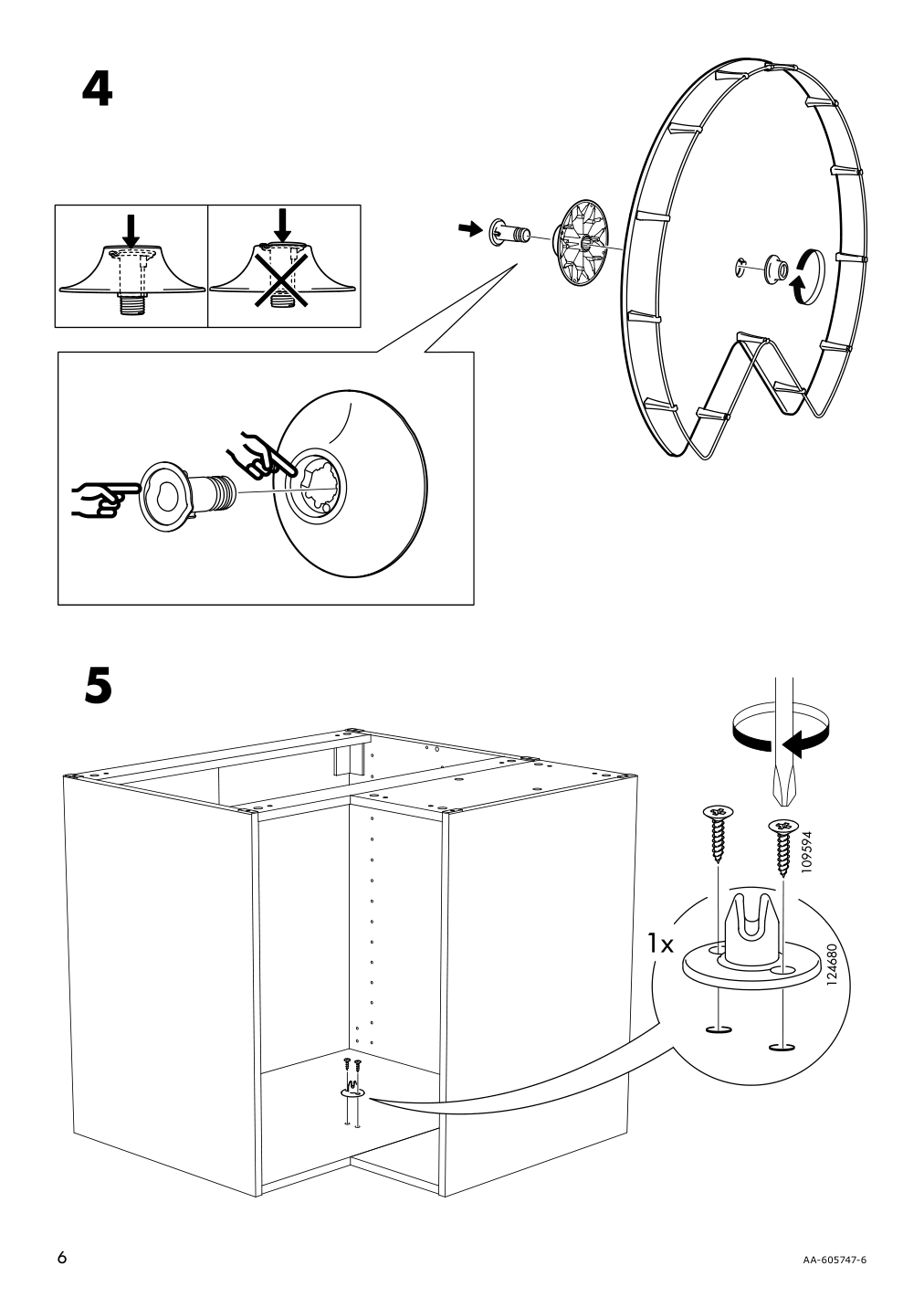 Assembly instructions for IKEA Utrusta corner base cabinet carousel | Page 6 - IKEA SEKTION corner base cabinet with carousel 193.774.46