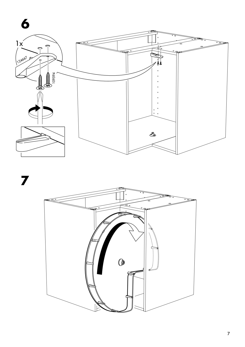 Assembly instructions for IKEA Utrusta corner base cabinet carousel | Page 7 - IKEA SEKTION corner base cabinet with carousel 493.222.97