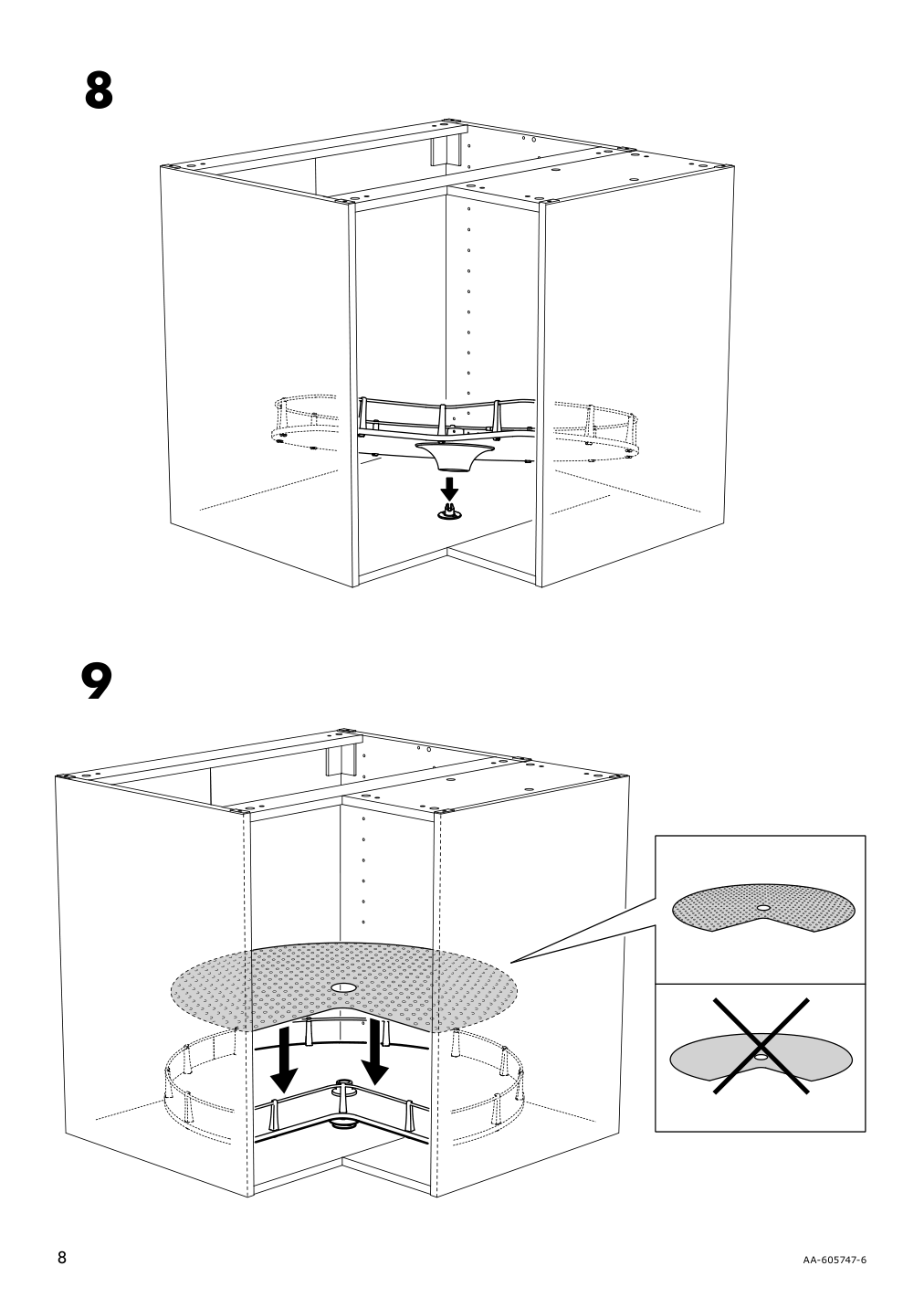 Assembly instructions for IKEA Utrusta corner base cabinet carousel | Page 8 - IKEA SEKTION corner base cabinet with carousel 193.774.46